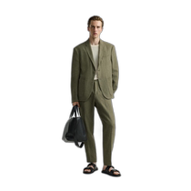 US direct mail ZARA JAPAN cotton and linen suit pants 5599 759 medium green fabric