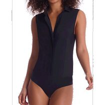 commando black sleeveless classic buttoned jumpsuit - black (American outlet) straight hair