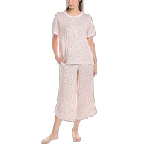 Kensie 2-piece T-shirt and cropped wide-leg pants pajama set - Pink (US Outlet) Straight
