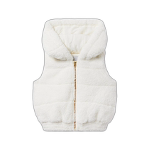 Janie and Jack Plush Vest - White (American Outlet) Straight Hair