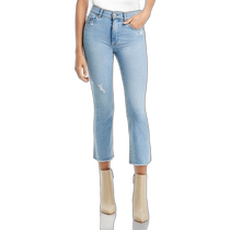 dl1961 Womens High Waist Cropped Flare Jeans - Breeze Shabby (American Outlet) Straight Hair