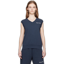 Hong Kong direct mail fashion luxury SPORTY RICH womens navy blue Syracuse vest VNAW231