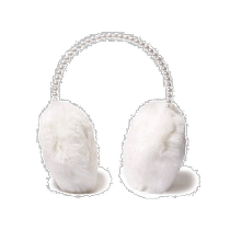 lele sadoughi ivory faux fur pearl earmuffs - ivory (US outlet) straight