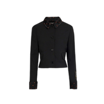 Hong Kong direct mail trendy luxury Marni womens jacquard trim wool jacket GIMA0221QUTW