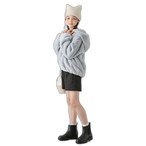 Japan direct mail GLOBAL WORK childrens washing machine washable plush zipper hooded jacket 116650