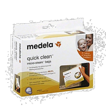 Medela Medela Quick Clean Microwave Bag Breast Milk Storage Bag White Portable 5 Pack