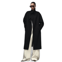 US direct mail ZARA JAPAN belted wool blend coat 6318 240 black