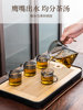 Glass Transparent and Clean Tea Set with Wooden Handle, Thickened Heat-Resistant Tea Set, Tea Divider, Tea Strainer, Japanese-Style Tea Ware