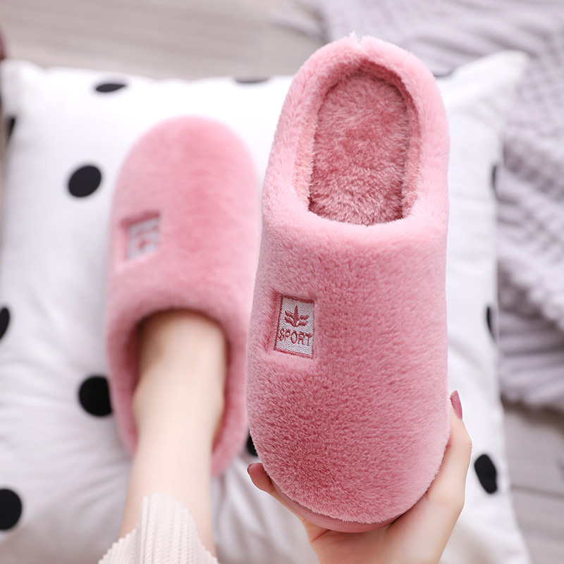 2021 New Cotton Slippers Women Autumn Winter Cute Plush Warm Lovers Home Indoor Non-slip Moon Shoes Men-Taobao