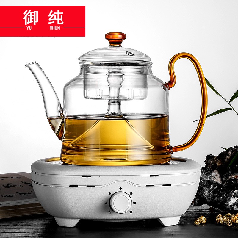 Royal pure tea steamer steaming kettle boil tea ware glass electric TaoLu steam with old white tea and black tea tea tea at room temperature