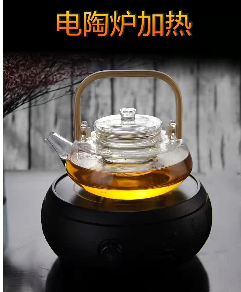 Royal more pure glass teapot high temperature resistant filter bamboo girder pot of large capacity electric TaoLu cooking pot