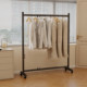Household floor-standing stable clothes rack bedroom living room mobile retractable adjustable clothes drying rack simple drying rack
