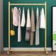 Thickened Simple Folding Clothes Rack, Mobile Home Balcony Floor-Standing Clothes Drying Rack, Light Luxury Clothing Store Shelf with Wheels