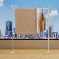 Extremely Narrow, Foldable and Space-Saving Clothes Drying Rod for Home Use, Suitable for Bay Windows and Balconies, Clothes Rack for Hanging Clothes and Drying Quilts