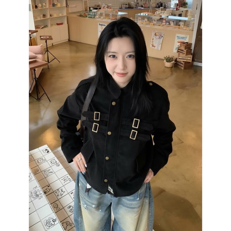 Muzi Sheep American-Style Clean Fit Patchwork Design Faux Suede High-End Jacket Unisex Short Wide Early Autumn Coat Muzi Sheep American-Style Clean Fit Patchwork Design Faux Suede High-End Jacket Unisex Short Wide Early Autumn Coat