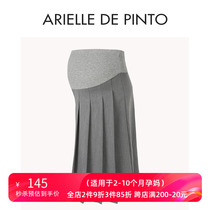 French ARIELLE DE PINTO maternity wear summer gray high-waist belly-supporting chiffon pleated skirt