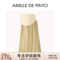French ARIELLE DE PINTO maternity wear summer thin high-waist belly-supporting khaki pleated skirt