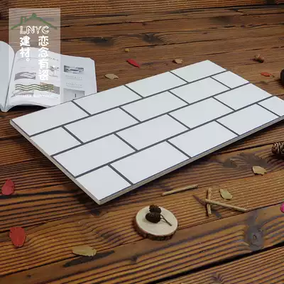 Nordic simple white bright black line tile bread tile dressing room kitchen wall tile work room kitchen wall tile work style grid glazed tiles 3060