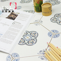 Simple modern geometric cement tiles Solid color tiles Living room bathroom Anti-slip wear-resistant parquet features hexagonal tiles