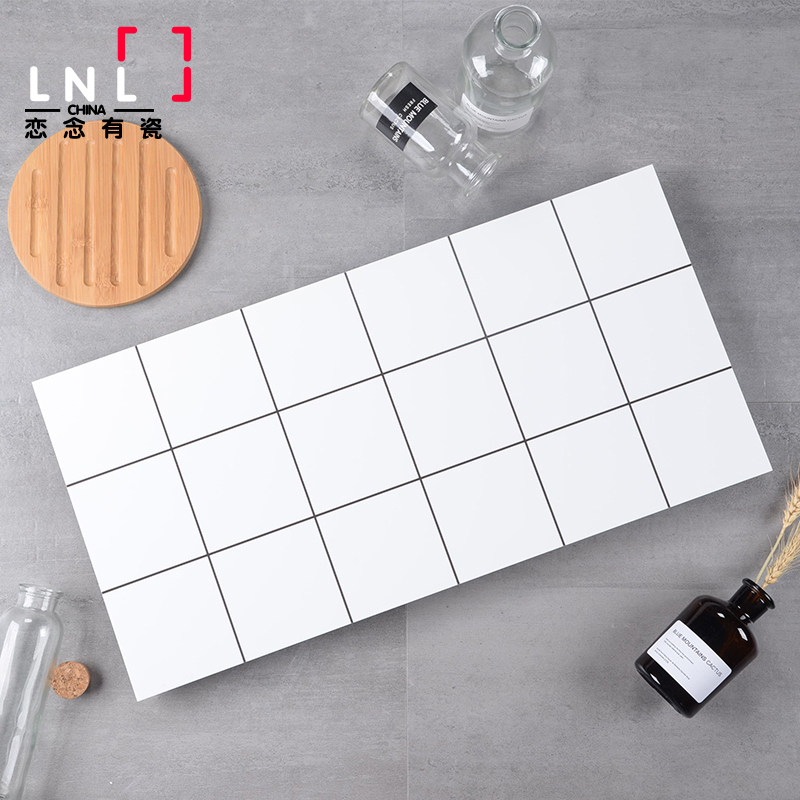 Nordic simple black and white kitchen and bathroom brick 300*600 matte glazed brick bread brick eighteen palace grid subway brick wall brick