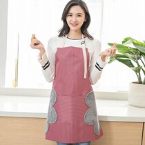 Coral velvet hand wipe apron gown kitchen cooking waterproof and oil-proof sleeveless apron adult men and women Restaurant overalls