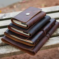 Handmade custom leather notebook retro leather diary loose-leaf storage book multi-function hand account notepad