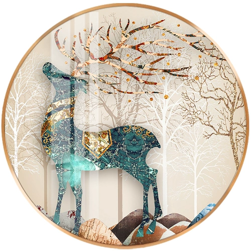 Cross -STITCH 2020 Новый Fortune Deer Nordic Style Round Elk Masonry Paint