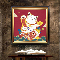 5d diamond painting full of diamonds 2021 new dot diamond cross stitch thread embroidery living room bedroom small piece lucky cat with frame