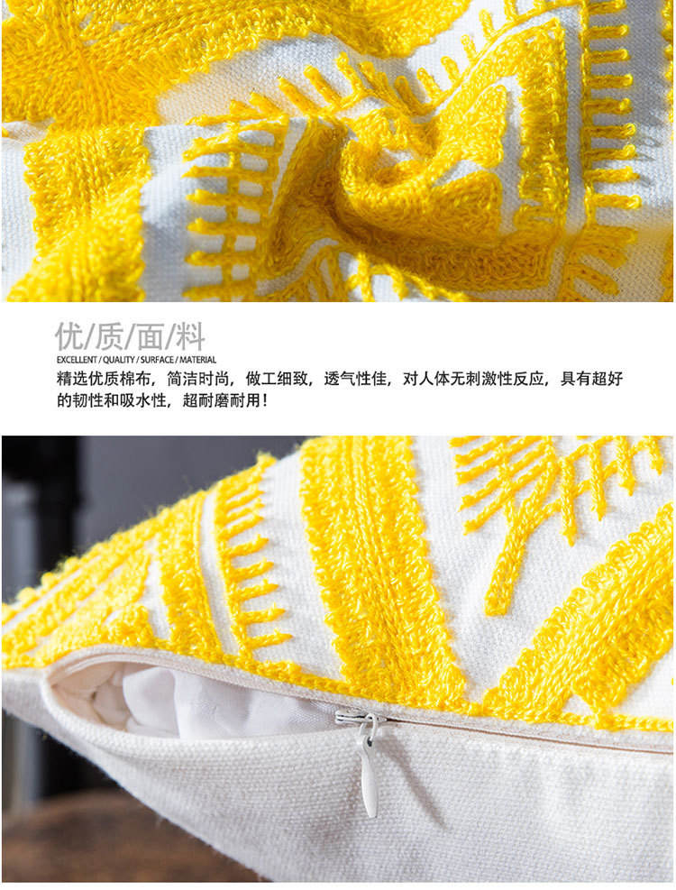 Mỹ vàng thêu bông gối bìa mà không có phong cách sofa gối đệm gối phòng khách Bắc Âu lõi vuông - Trở lại đệm / Bolsters gối tựa lưng ô tô cao su non
