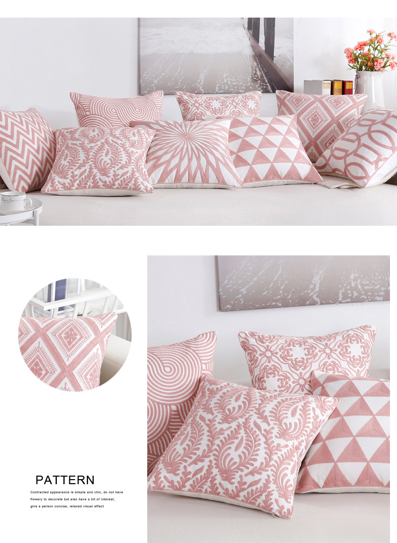 Vỏ gối thêu bông sang trọng của Mỹ không có lõi vuông Gió Bắc Âu sofa gối đệm phòng khách gối - Trở lại đệm / Bolsters gối vuông tựa lưng sofa