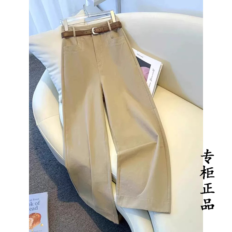 Authentic New Solid Color Wide-Leg Jeans 2026 Summer Thin Style Petite Cropped Narrow Straight-Leg Pants for Women
