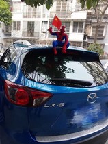 Spider-Man car decoration exterior rear gear modified doll Superman roof car tail label doll connotation paragraph