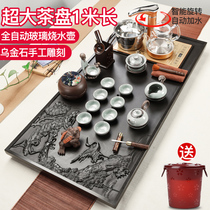 Full-page whole piece of Wujin Stone tea tray tea set set home kung fu tea table large stone automatic tea making one