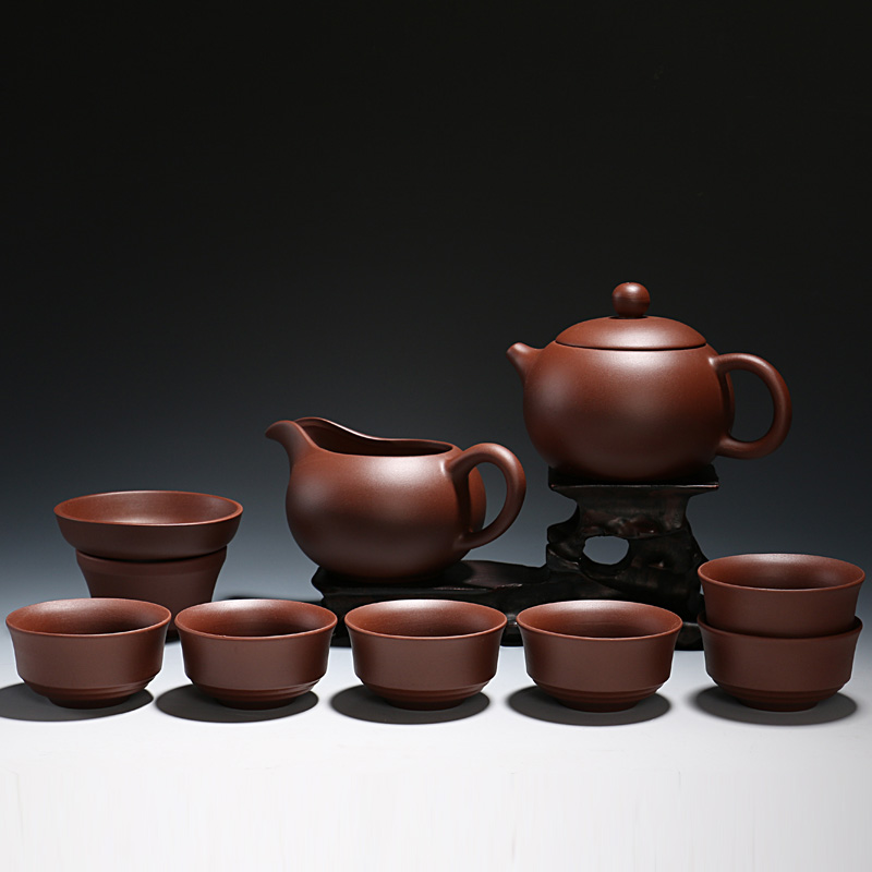 Purple sand tea sets complete household gifts creative old Purple clay teapot teacup xi shi pot undressed ore of a complete set of tea