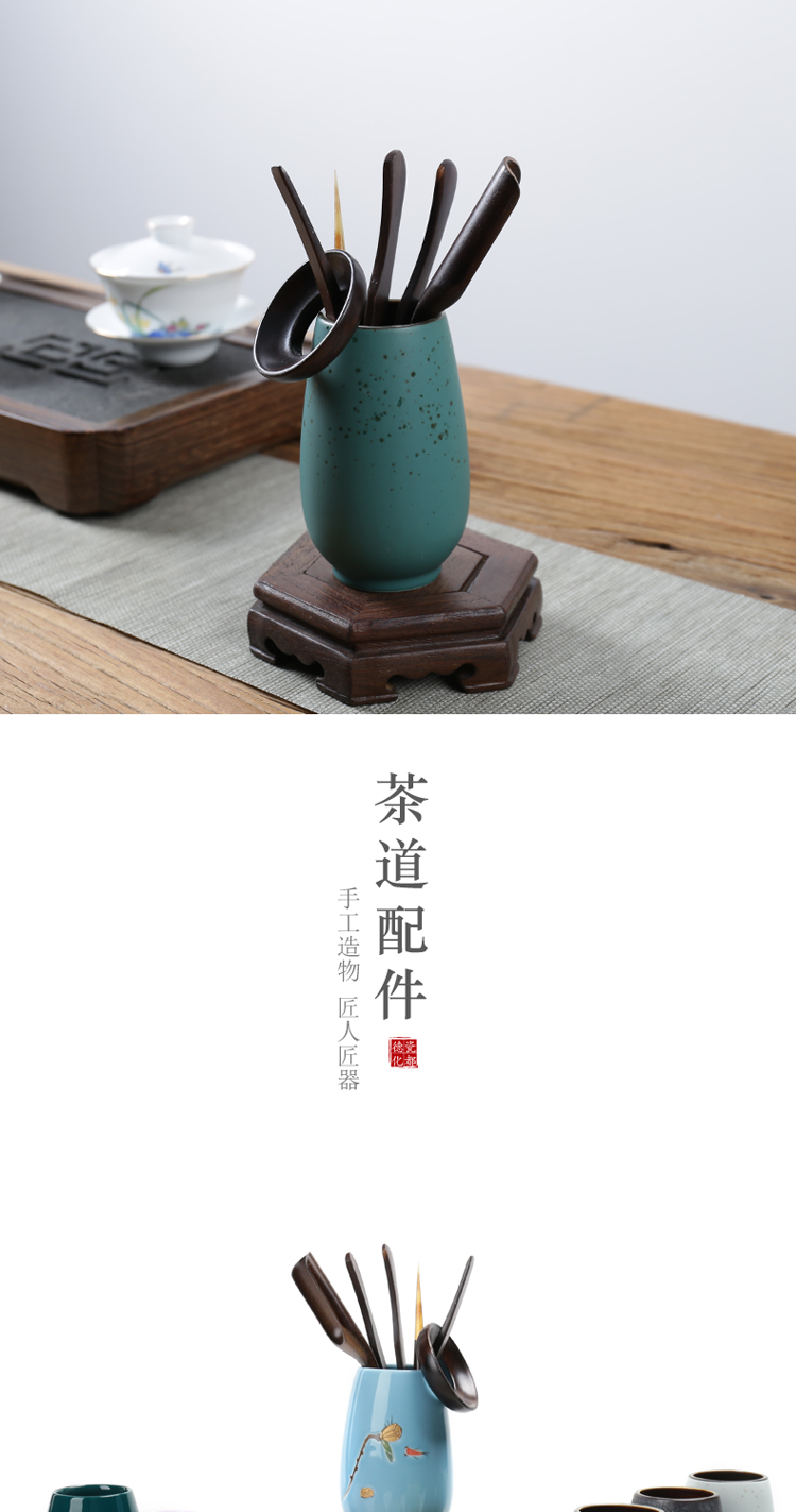 ZongTang tea six gentleman kung fu tea tea art ceramics fittings ChaGa suits for bamboo wood clamp clip ChaZhen tea