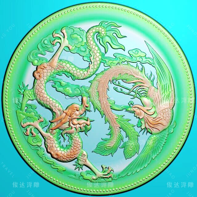 YLP160 dragon and pinewood round dragon wind to the card raw Xiao Long Fengyu Fengyu Jade Sculpture Photo embossed with fine sculptures jdp