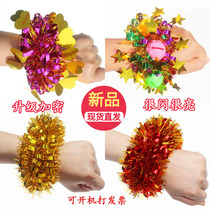 Kindergarten Hop Dance Wrist Flowers 61 Childrens Day Table Performance brillante Handmade Games Props Bell Ringer Ring