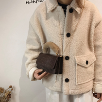 Senior sense bag womens new 2020 New Tide hair hair Hand bag chain shoulder bag crocodile small square bag