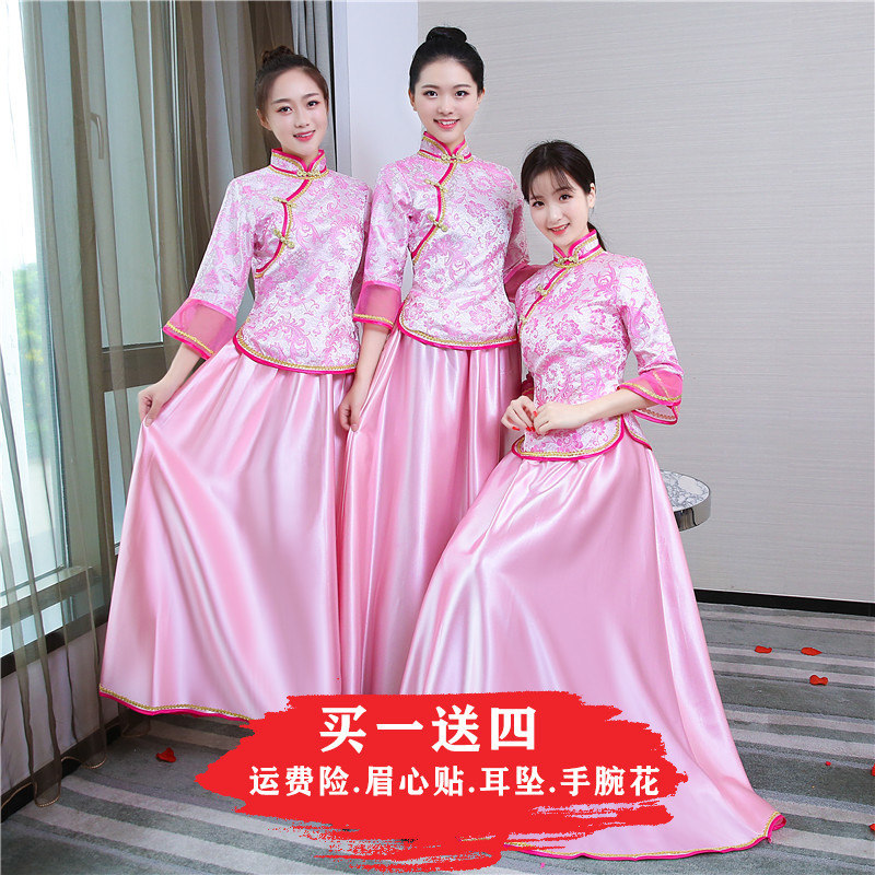 Chinese-Style Wedding Bridesmaid Dresses for Women, New Sister Group Bestie Outfits, Vintage Chinese Style Xiuhe Wedding Dresses, Fairy-Like Chinese-Style Wedding Bridesmaid Dresses for Women, New Sister Group Bestie Outfits, Vintage Chinese Style Xiuhe Wedding Dresses, Fairy-Like