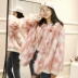 Sinnoni lông lông 2018 thu đông mới Hained fur giả lông cáo lông đơn giản dày lông áo lông trắng Faux Fur