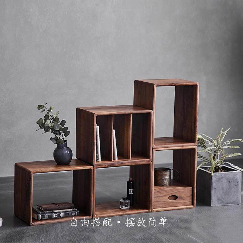 日式实木格子柜：自由组合，打造你的理想储物空间🏠 -格架-淘宝百科网