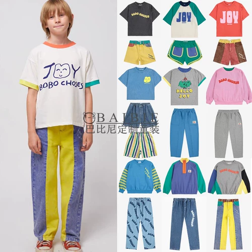 Брендовая летняя футболка с коротким рукавом для мальчиков, комплект для девочек, хлопковая толстовка, джинсы