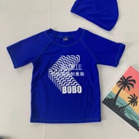 Синий купальник, английский, короткий рукав, (в наличии на складе)