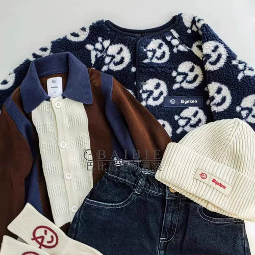 Брендовый детский демисезонный свитер, ретро удерживающий тепло лонгслив подходит для мужчин и женщин, жилет, кардиган