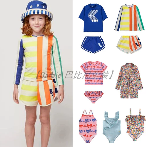 Брендовый детский раздельный лонгслив, купальник для плавания, быстросохнущие штаны, европейский стиль, защита от солнца