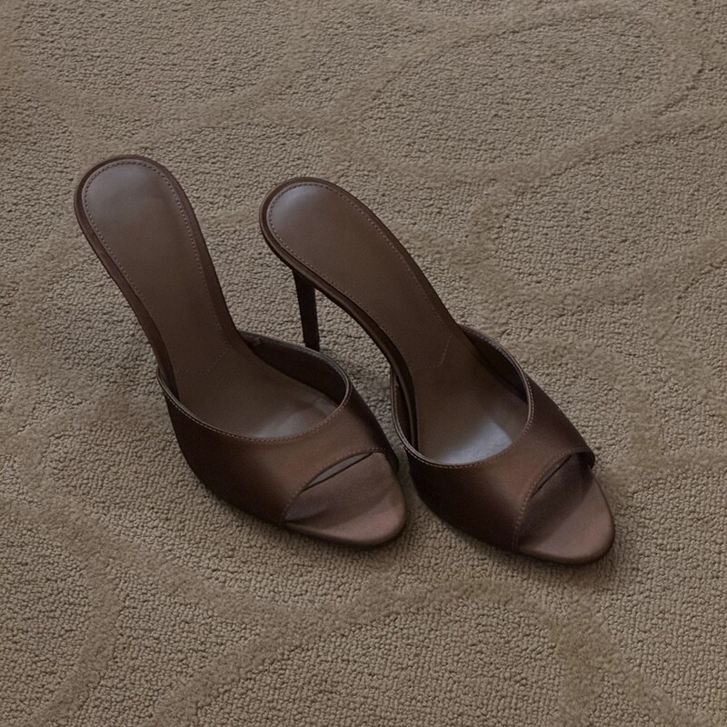 2026 New Spring Stiletto High Heels for Women, Round-Toe Slip-On Satin High-Heeled Sandals, Elegant Style