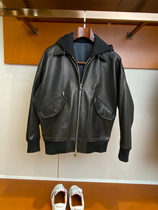 Xianjiao 2023 New High - end leather goat coat Men - tide - handsome leisure locomotive black jacket