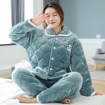 Pajamas that can be worn out Womens winter thickening can be worn out Small childrens winter home clothes 2020 new adults