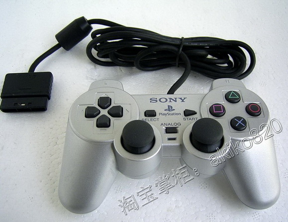 PS2 game console original vibration handle limited edition silver A handle feels good to explode SONY original