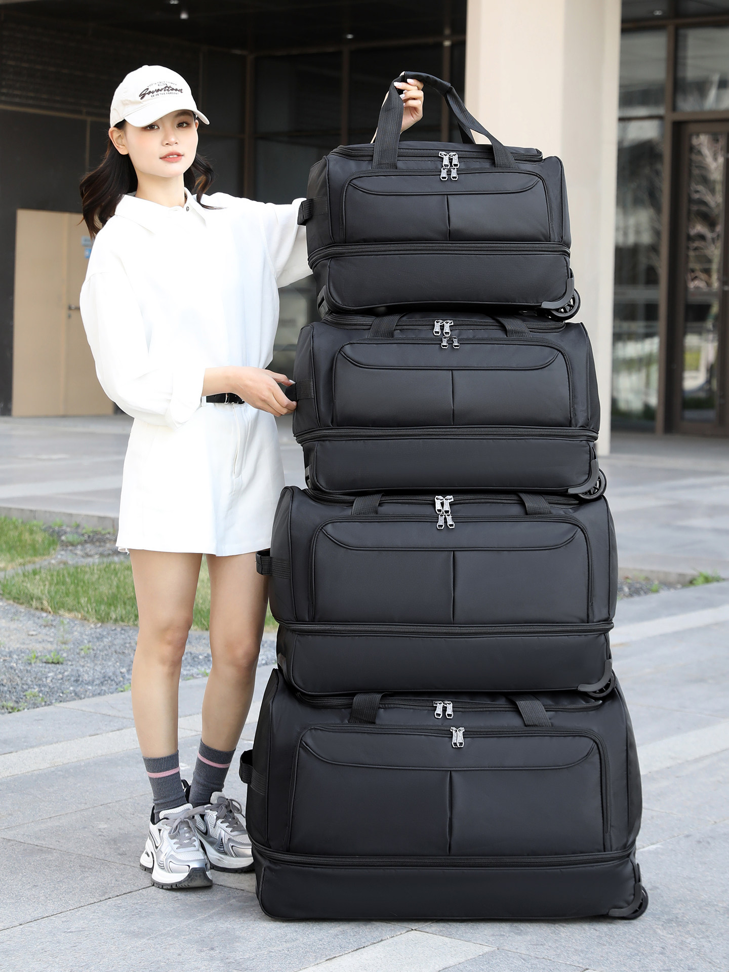 Trolley Bag, Large Capacity, Work and Moving Luggage Bag, Men's and Women's Checked Luggage, Quilt Storage, Wheeled Storage, Travel Bag, Handbag